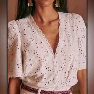 Sézane Chemise Inaya eyelet blouse